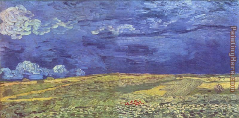 Wheat Field under Clouded Sky painting - Vincent van Gogh Wheat Field under Clouded Sky art painting